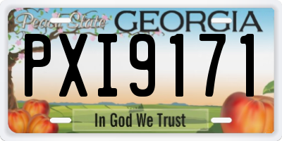 GA license plate PXI9171