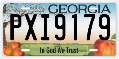 GA license plate PXI9179