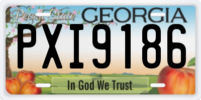 GA license plate PXI9186