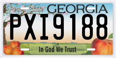 GA license plate PXI9188