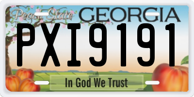 GA license plate PXI9191