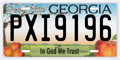 GA license plate PXI9196