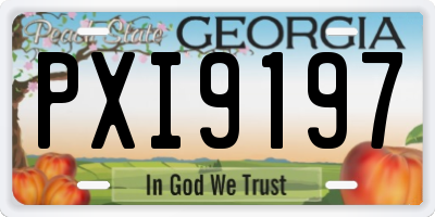 GA license plate PXI9197