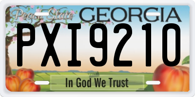 GA license plate PXI9210