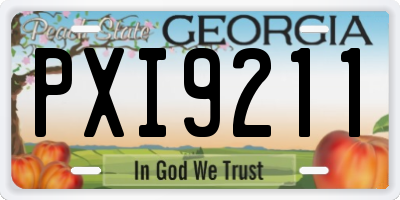 GA license plate PXI9211