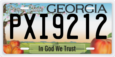 GA license plate PXI9212