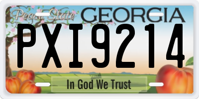 GA license plate PXI9214