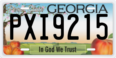 GA license plate PXI9215