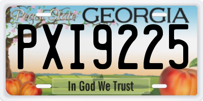 GA license plate PXI9225