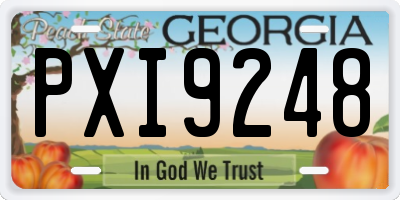 GA license plate PXI9248