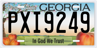 GA license plate PXI9249