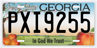 GA license plate PXI9255