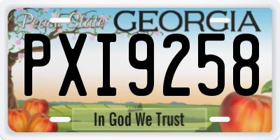 GA license plate PXI9258