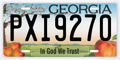 GA license plate PXI9270