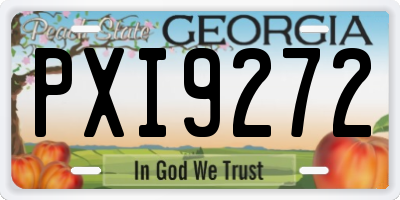 GA license plate PXI9272