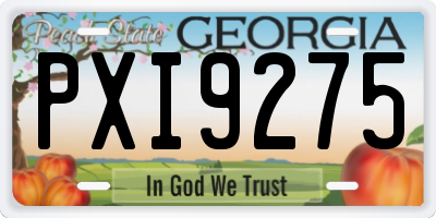 GA license plate PXI9275