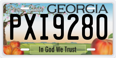 GA license plate PXI9280