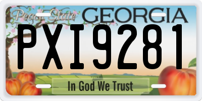 GA license plate PXI9281