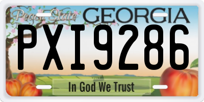 GA license plate PXI9286