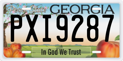GA license plate PXI9287