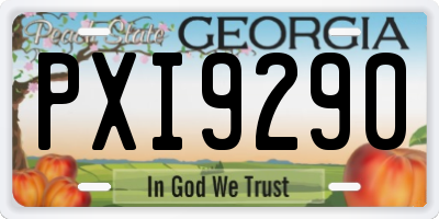 GA license plate PXI9290