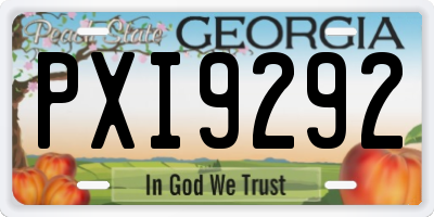 GA license plate PXI9292