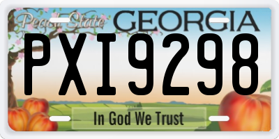 GA license plate PXI9298
