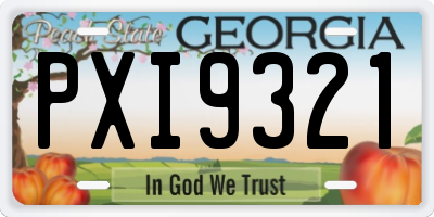 GA license plate PXI9321