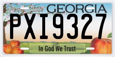 GA license plate PXI9327