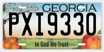 GA license plate PXI9330