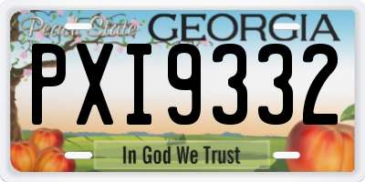 GA license plate PXI9332