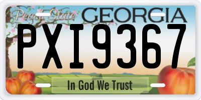 GA license plate PXI9367