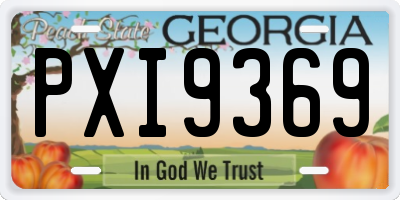 GA license plate PXI9369