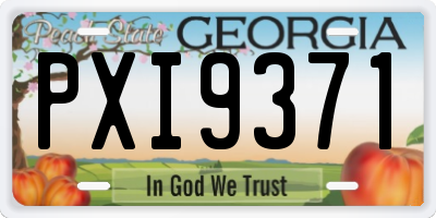 GA license plate PXI9371