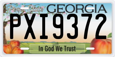 GA license plate PXI9372