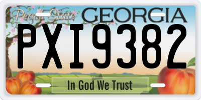 GA license plate PXI9382