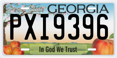 GA license plate PXI9396