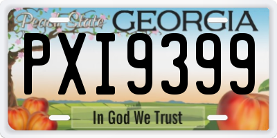 GA license plate PXI9399
