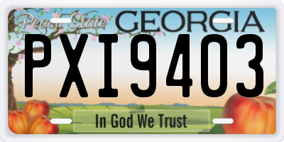 GA license plate PXI9403