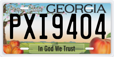 GA license plate PXI9404