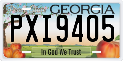 GA license plate PXI9405