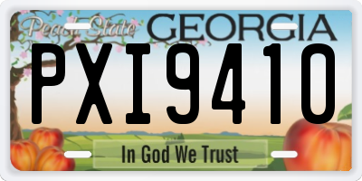 GA license plate PXI9410