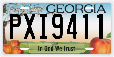 GA license plate PXI9411