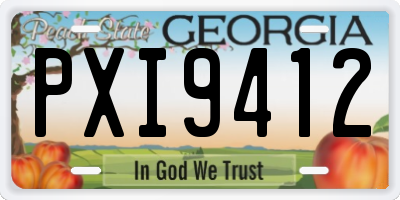 GA license plate PXI9412