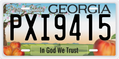 GA license plate PXI9415