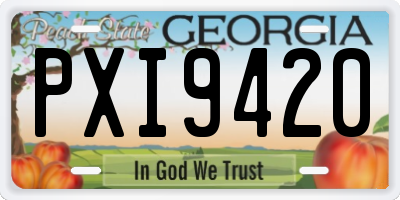GA license plate PXI9420
