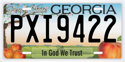 GA license plate PXI9422