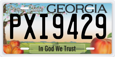 GA license plate PXI9429