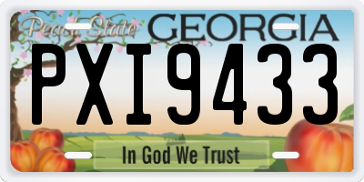 GA license plate PXI9433