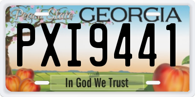 GA license plate PXI9441